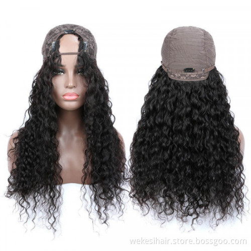 Natural Loose Wave U Part Brazilian 100% Human Hair Wigs For Black Women Wholesale Raw Indian Virgin Blend Wig Hair Extensions